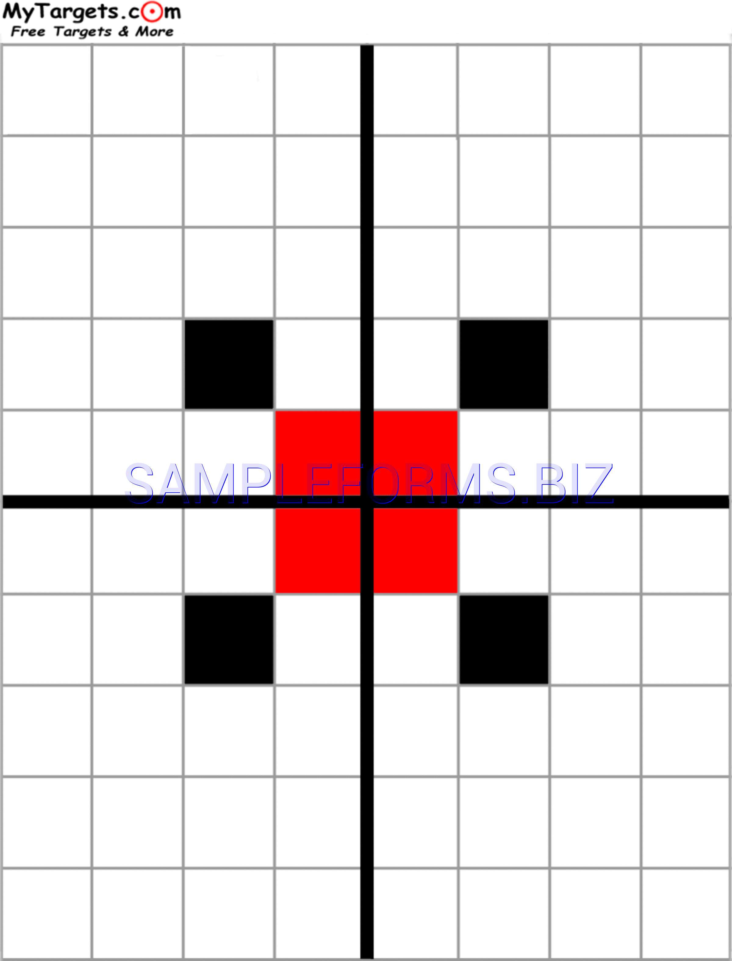 Preview free downloadable Grid Target With Sight Alignment Aid in PDF (page 1)